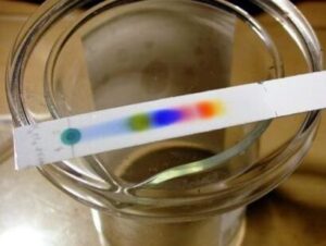 photo of a strip of paper with a rainbow of colors on it