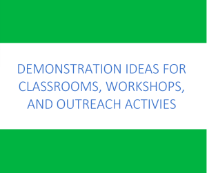 Demonstration ideas for classrooms, workshops, and outreach activities